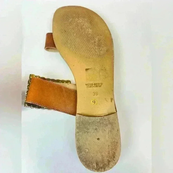 Emanuele Crasto Cuoio (brown) Leather Slides Size 9 Euro 39 - Picture 6 of 10